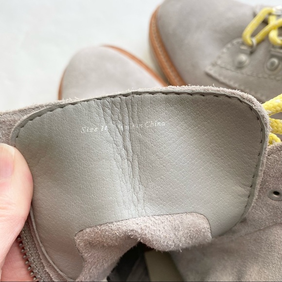 Dolce Vita Gray Whitny Suede Boots with Yellow Laces - Picture 8 of 10